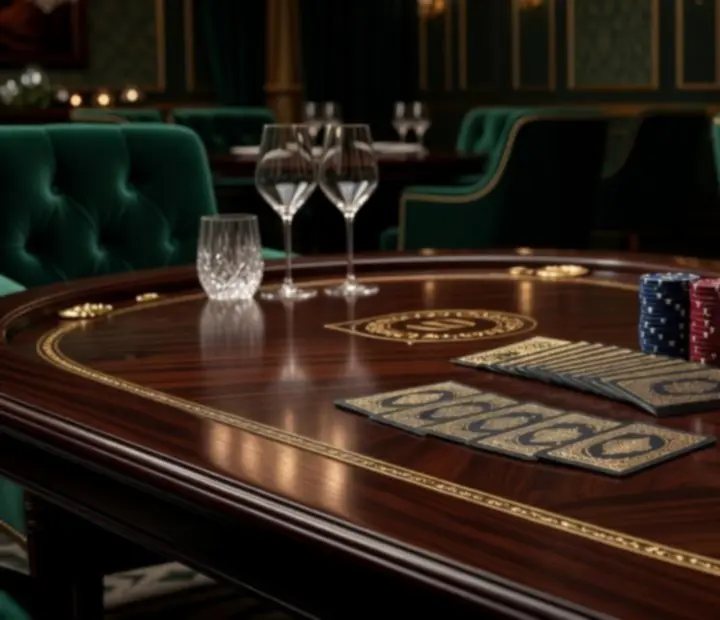Modern, prémium minőségű poker asztal elegáns éttermi környezetben